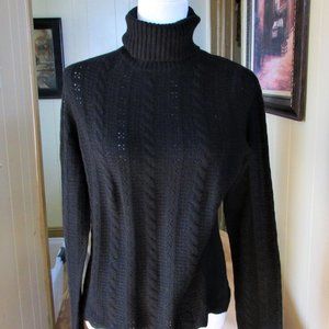 100% Cashmere Black Turtle Neck Sweater SZ M NWOT